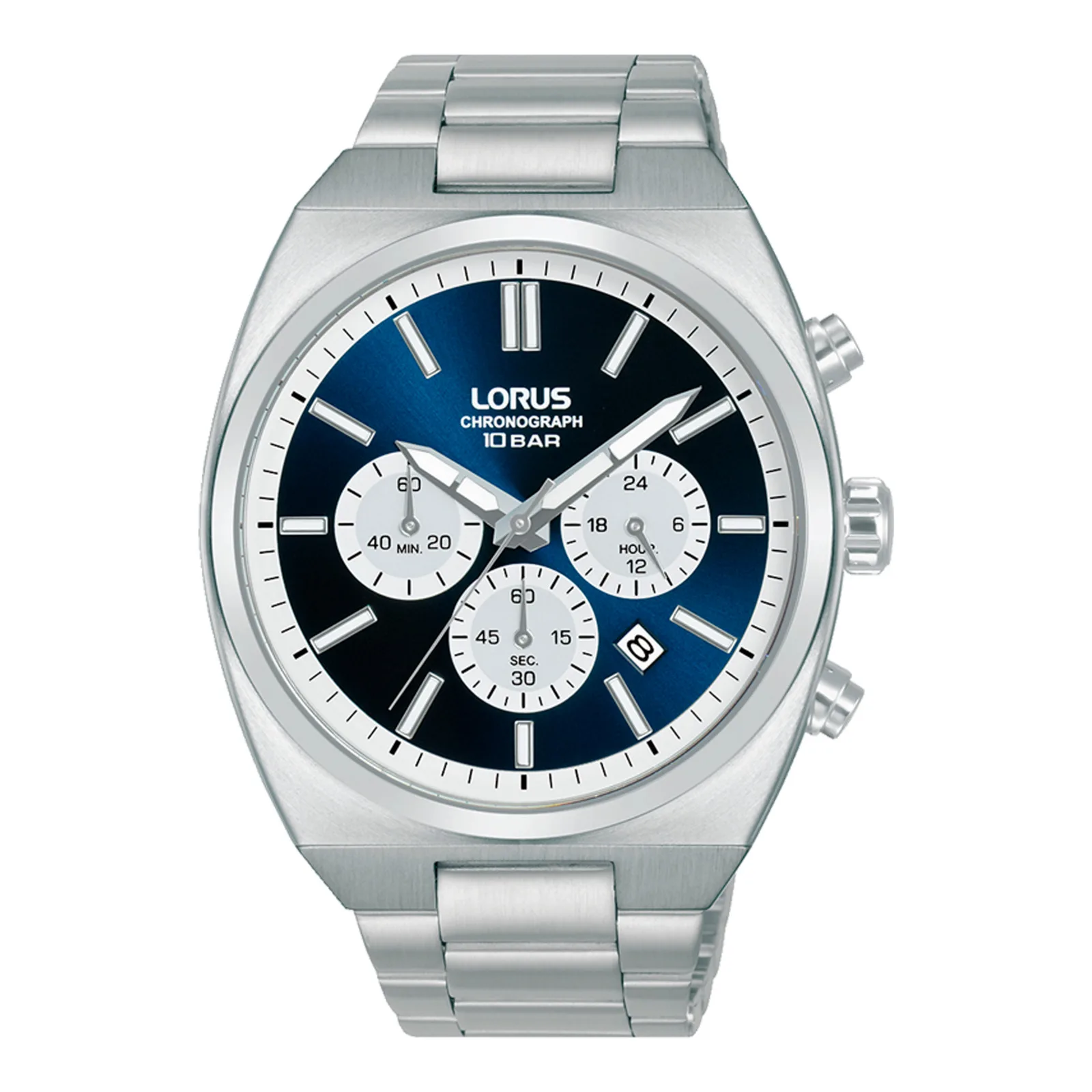 Lorus Reloj Hombre Caja De Acero Pulsera Acero De Color Plata Resistente Al Agua 10 Atm
