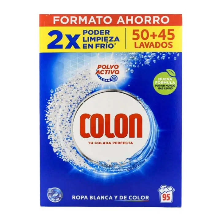 Colon 50+45 – Detergente en Polvo Ultraconcentrado (4,75 kg) – 95 Dosis de Limpieza Poderosa"