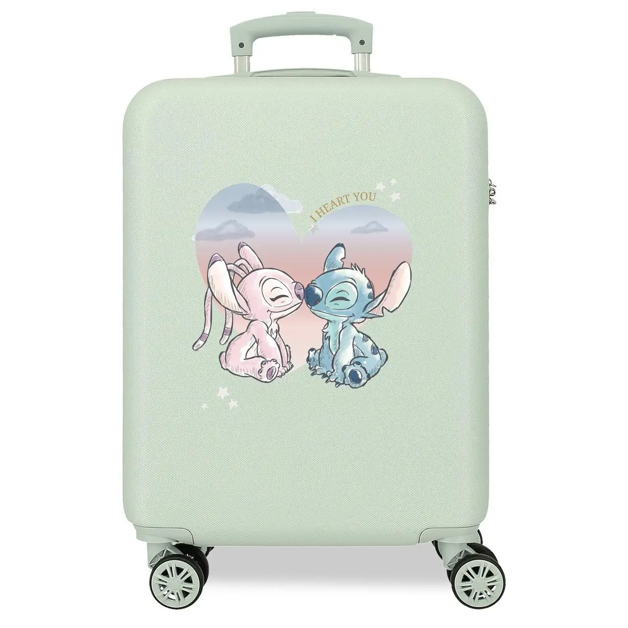 Maleta de cabina Disney Stitch Heart you ABS con capacidad de 34L Menta