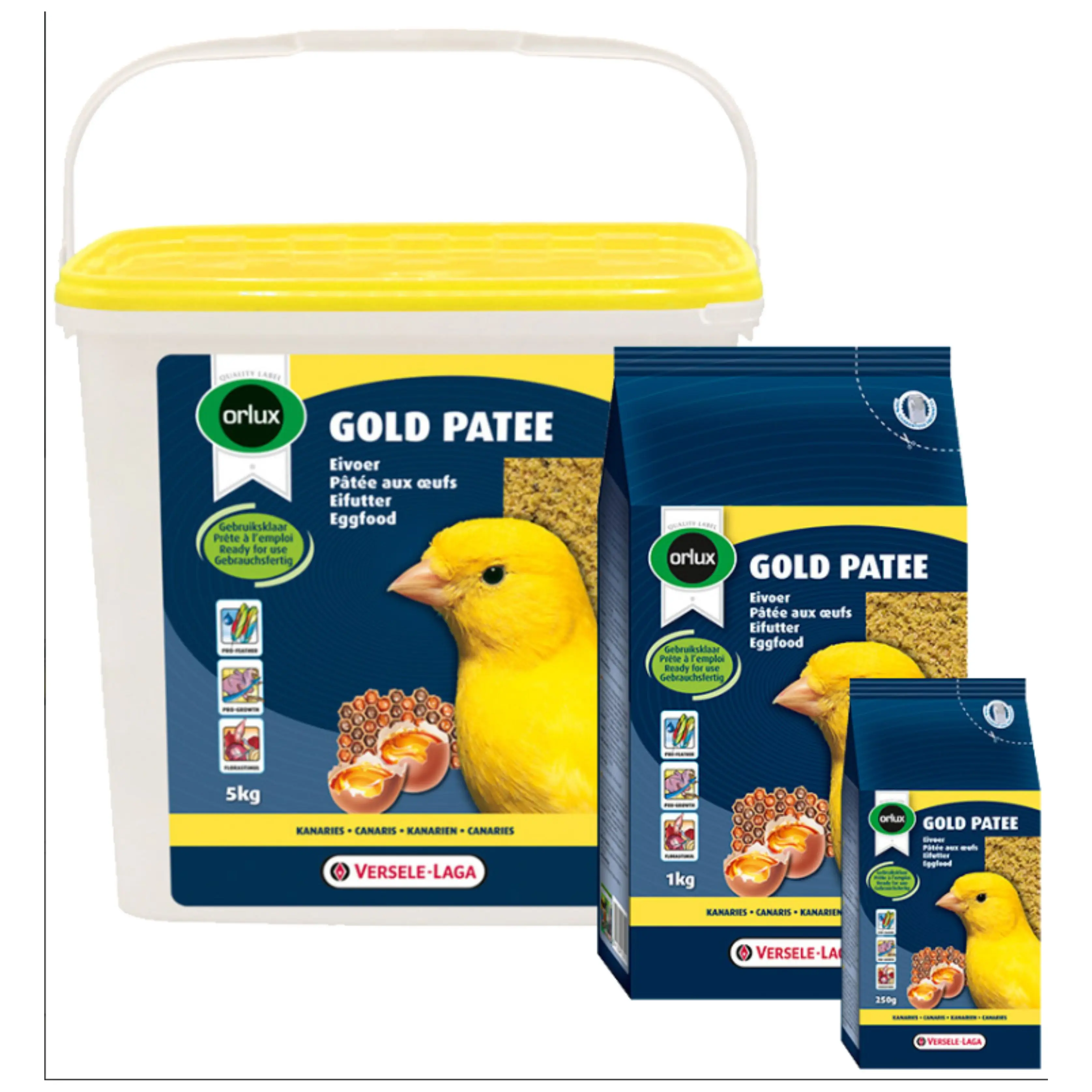 Gold Patee Orlux yellow bird paste with egg without added dyes-Versele Laga - Pasta goldfinches, finches, greenfinches-1Kg and 5Kg