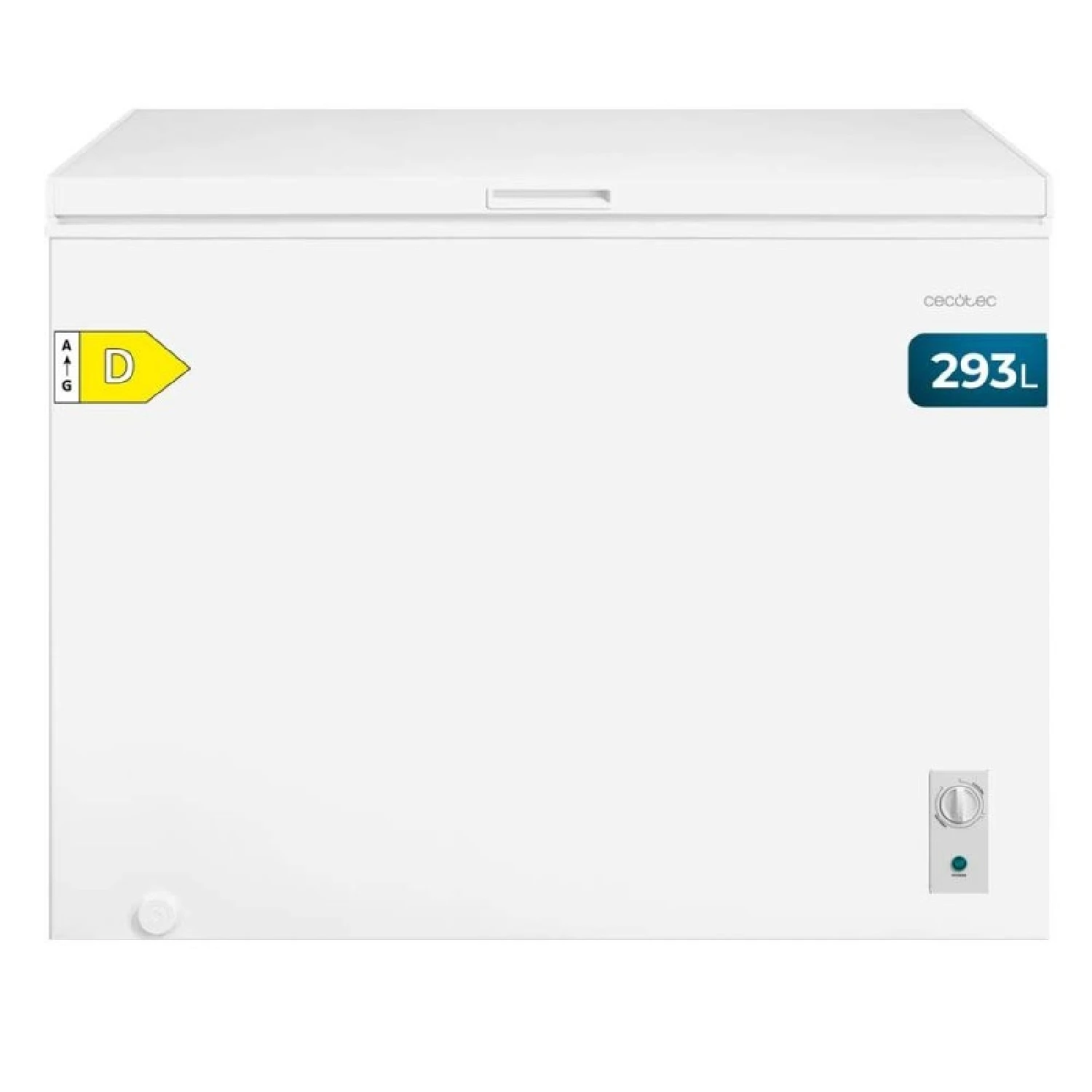 Cecotec Congelador Horizontal 293L Bolero CoolMarket Chest 293M White D. Cesta con Asas, Control Mecánico LED