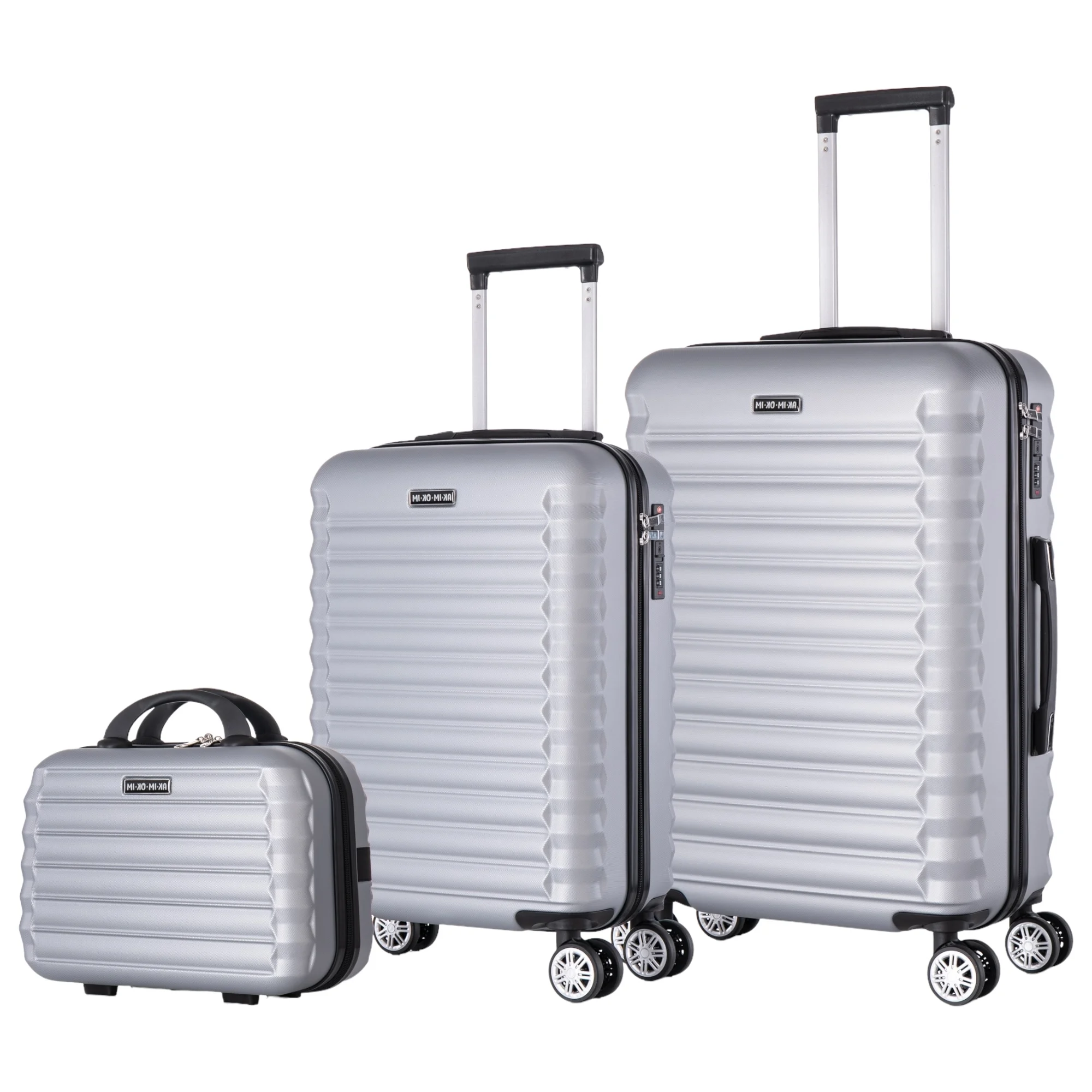 Set of 3 travel suitcases: ABS light case, number lock, 4 360 ° swivel wheels, aluminum telescopic handle luggage set. Set Trolley suitcase cabin hand luggage (M006 6299 1688 2688 7 days)