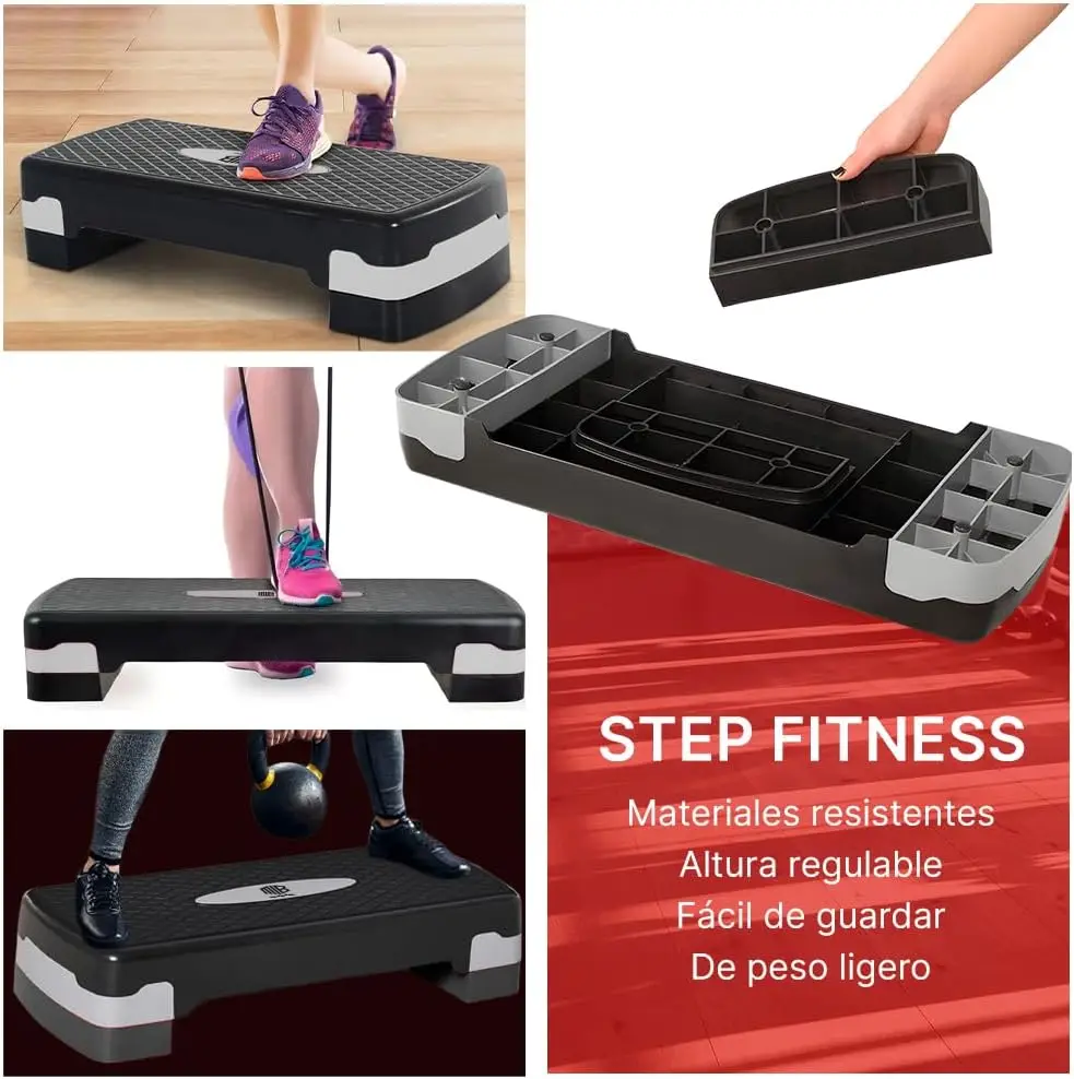 Aerobic step for fitness board platform stepper sport gym height adjustable 2 levels load 100kg #7