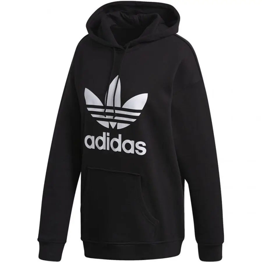 Sweatshirt adidas Trefoil Hoodie W FM3307 – Hoodie de mujer con capucha ajustable y logo Trefoil, ideal para combinar con outfits urbanos o deportivos.