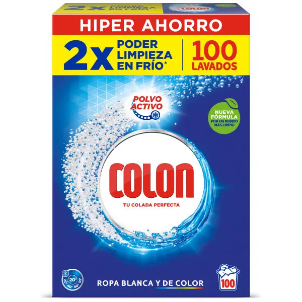 Colon Active Powder-Washing Machine Detergent, Suitable for White and color Clothes, Powder Format-100 Dose, 5 kg