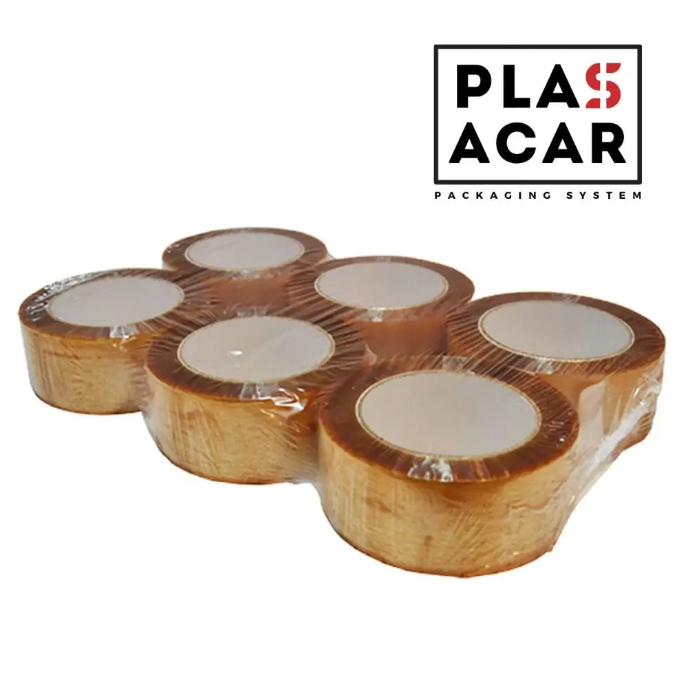 Plasacar S.L.-Pack 6 unid. Cinta Adhesiva PP Acrílica Transparente 48 mm x 126 m.l.