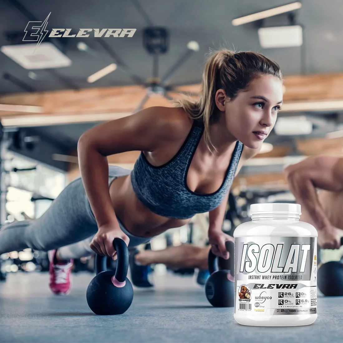 Elevra - pro isolate protein 2kg / our wheyco premium whey protein isolate formula ®   It is pure protein of high biological value and contains a complete profile of amino acids with bcaas that will help you increase your muscle mass