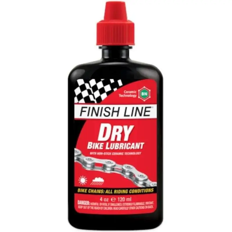 FINISH LINE | Lubricante De Transmisión Para Bicicleta Cerámico Seco 120ml - El Lubricante seco FINISH LINE para cadenas de bicicletas está formulado con nitruro de boro nanocerámico de alto