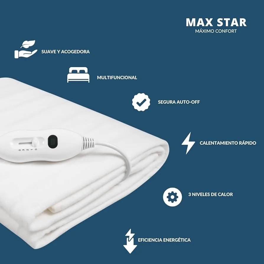 150x80 polyester electric blanket with indicator light, 3 levels of temperature-heat and comfort customized