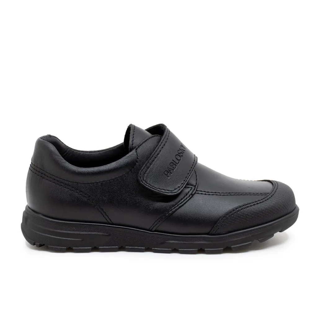 Zapatos Colegiales niño PABLOSKY 334510 BLUCHER COLEGIAL VELCRO, NEGRO 13632 XL