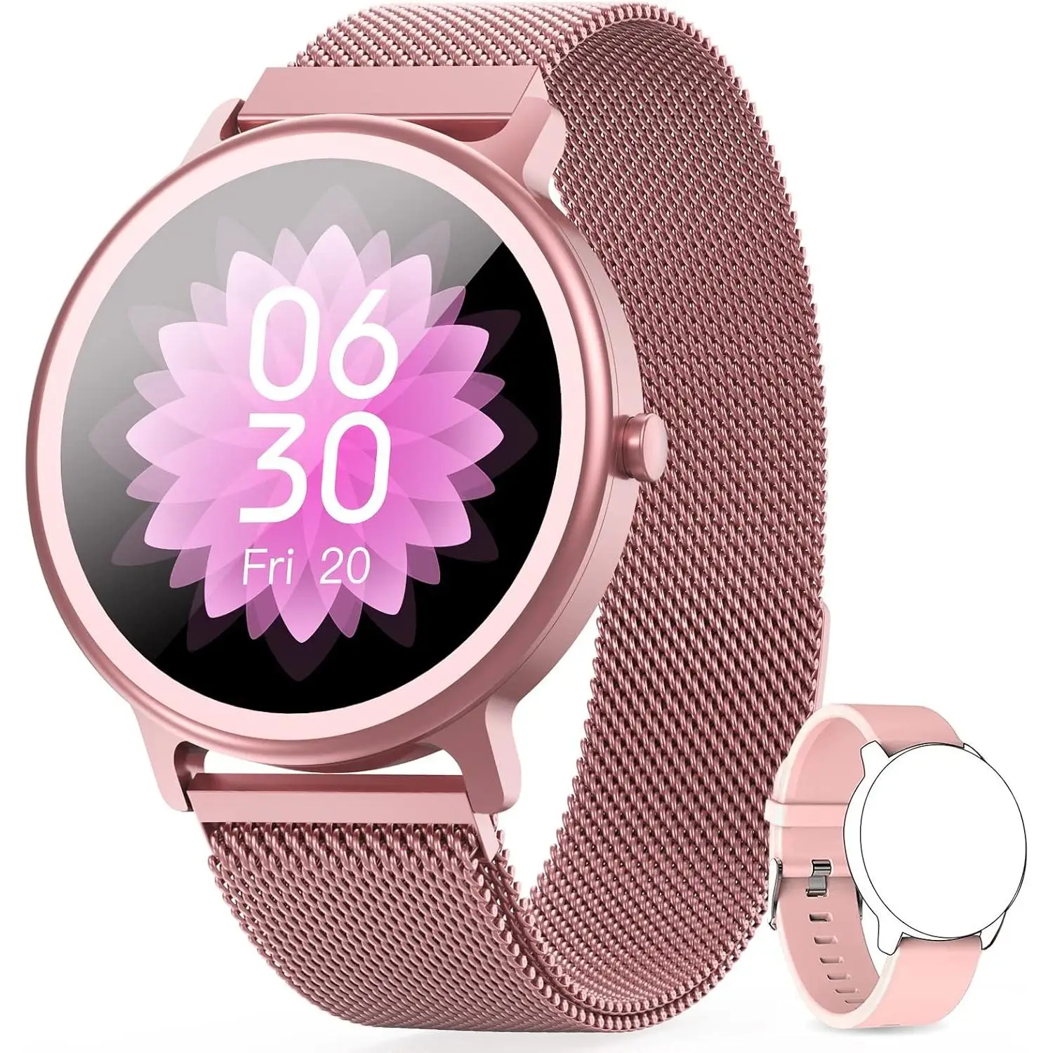 Smartwatch Mujer Reloj Inteligente IP68 con 24 Modos de Deporte 2025, Pulsómetro, Monitor de Sueño, Notificaciones Inteligentes, 1.28 Pulgadas Pantalla Táctil Completo Smartwatch