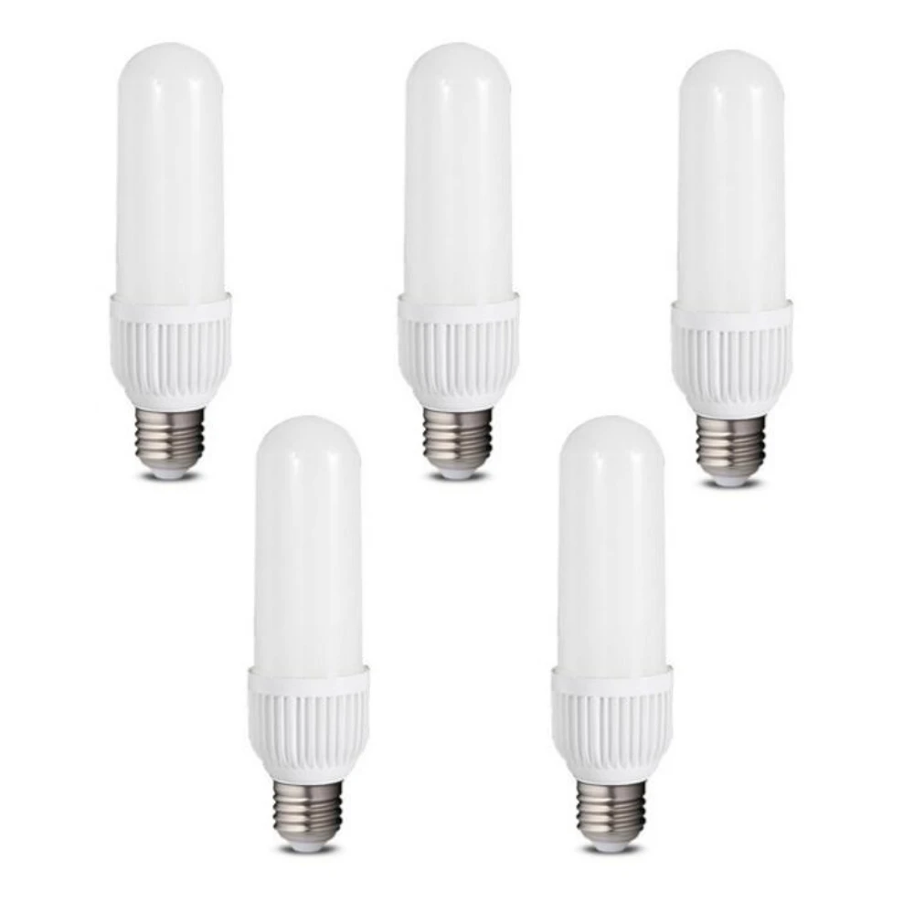 5 uds Bombilla Led con forma de tubo, bombilla forma tubular largo, 9W, luz fria/blanca 6500K y luz calida/amarilla 3000K, casquillo grande E27,  Don Feliz