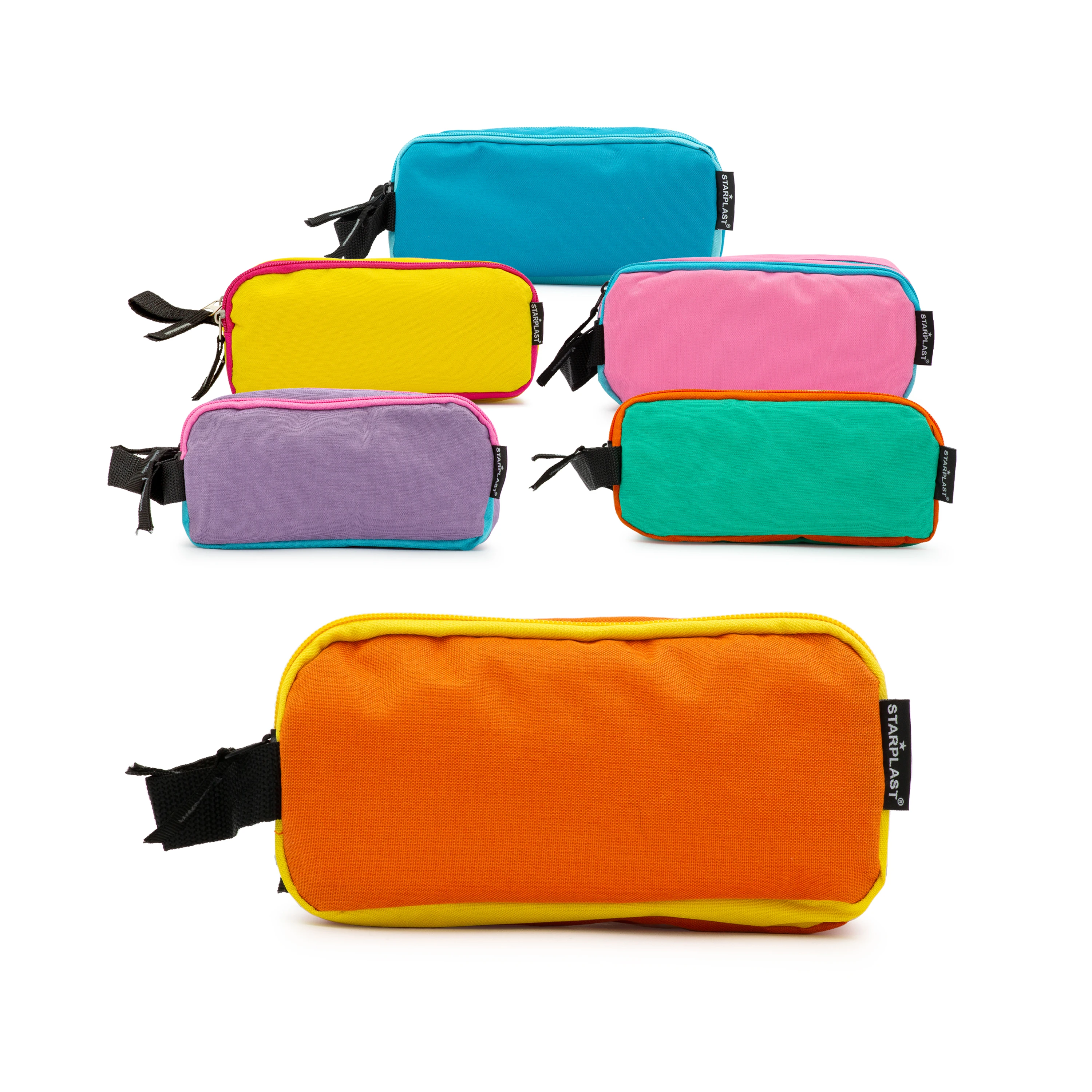 Starplast Estuche 3 Cremalleras - 3 Compartimentos, Amplio, con Asa, Multiuso, Gran Capacidad, Porta Todo, Uso Escolar, diseños dibujos, tela, calidad, bolsillos niña, niño, colegio, multi