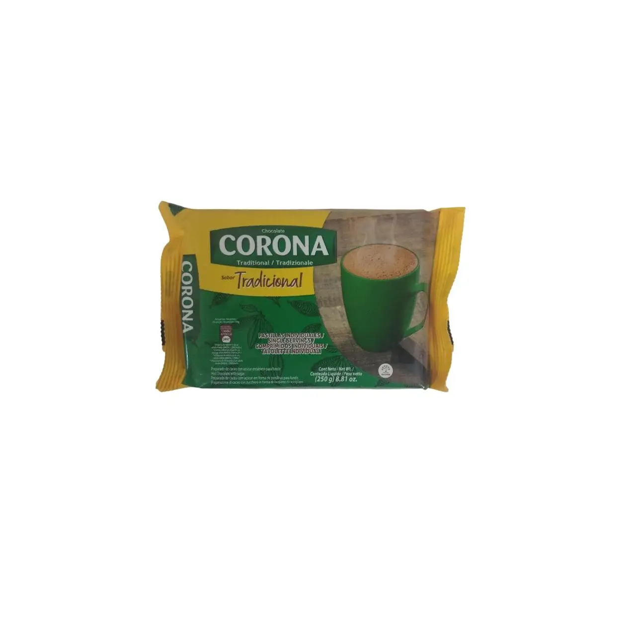 Chocolate Corona - Sabor Tradicional - Pastillas Individuales - 250 g