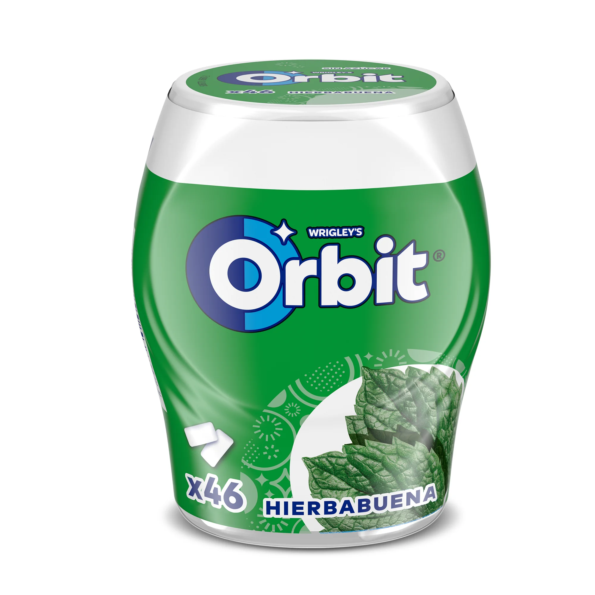 Orbit jars peppermint sugar-free chewing gum in dragees, 6x46 units