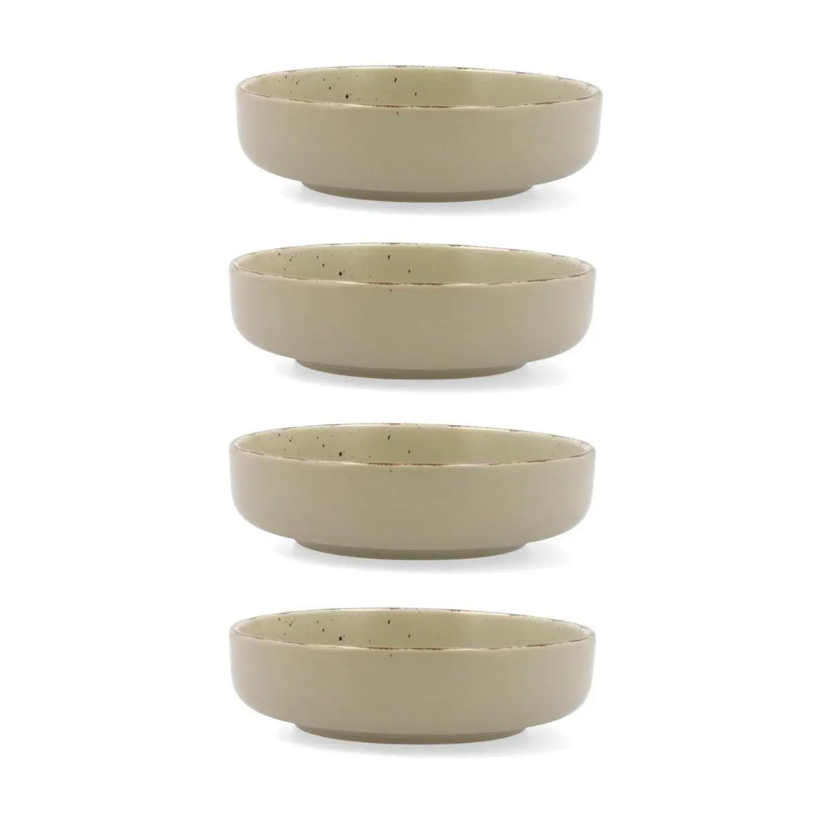 QUID DUNA 4 Plato Hondo Cerámico 18,5X5,3CM Verde Decorado Gran tamaño para raciones extrasaludables Apilable