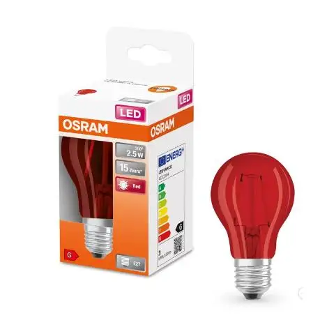 BOMBILLA LED A60 ROJA 2.5w E-27 OSRAM ADoceVoltios