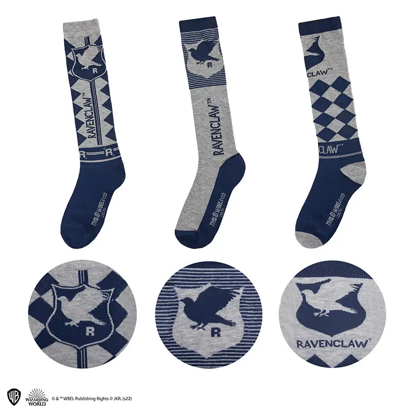 Set 3 calcetines caña alta Ravenclaw T. 35/45