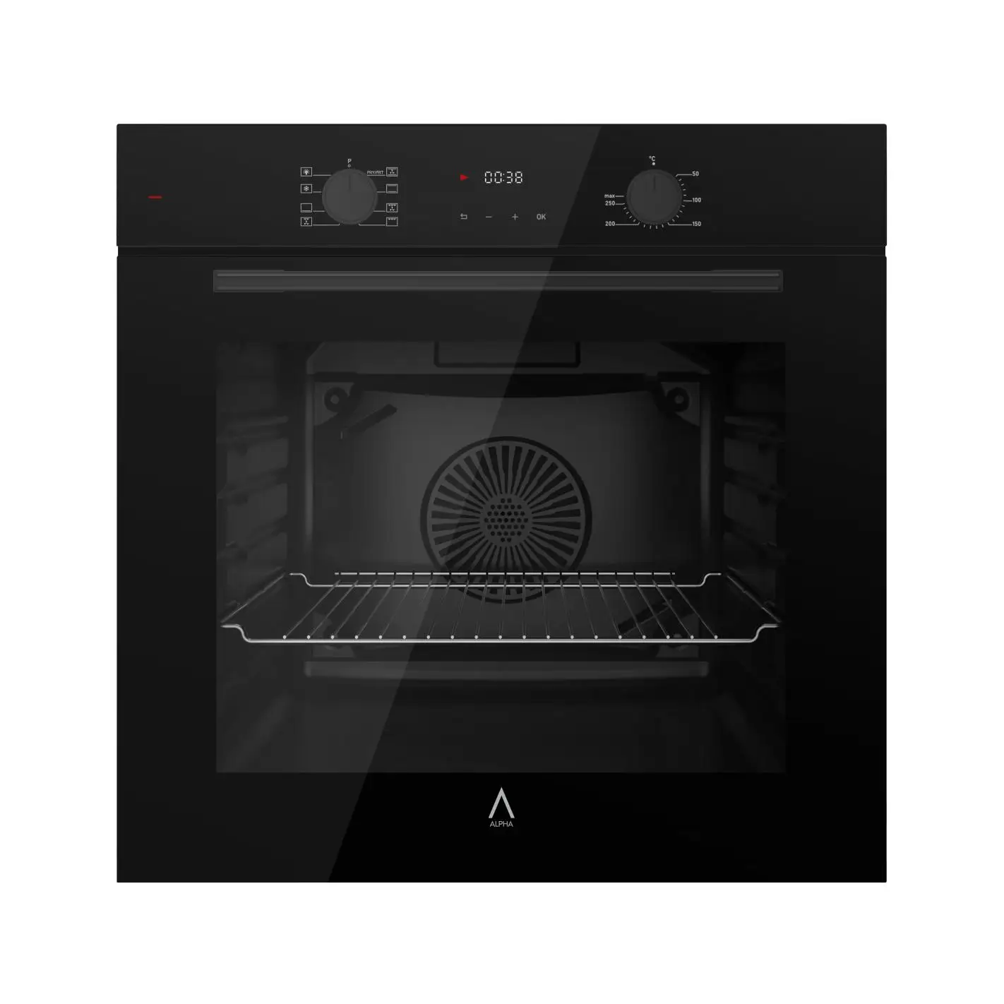 ALPHA Horno Eléctrico NEPTUNO ELITE Cristal Negro, AirFryer, 8 Funciones, Cavidad XXL. **Alta Gama**