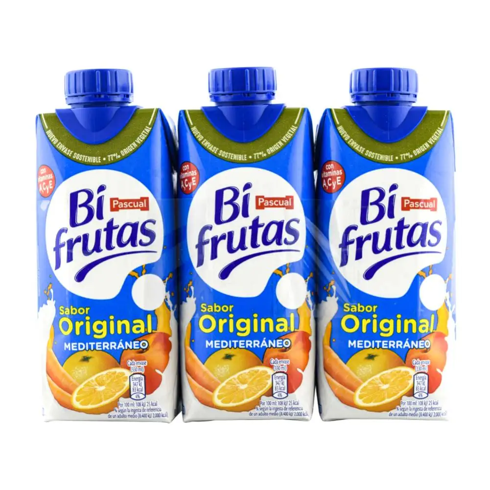 Zumo Bifrutas mediterráneo 33 cl pack 3 por 6. Total de 18 bricks