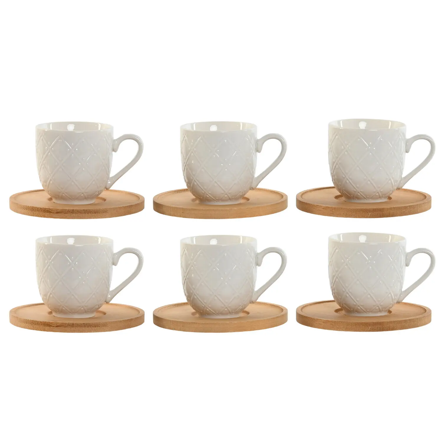 Cafe set 6 porcelana bambu 8,4x5,8x6 90ml blanco El mejor complemento para tu hogar.