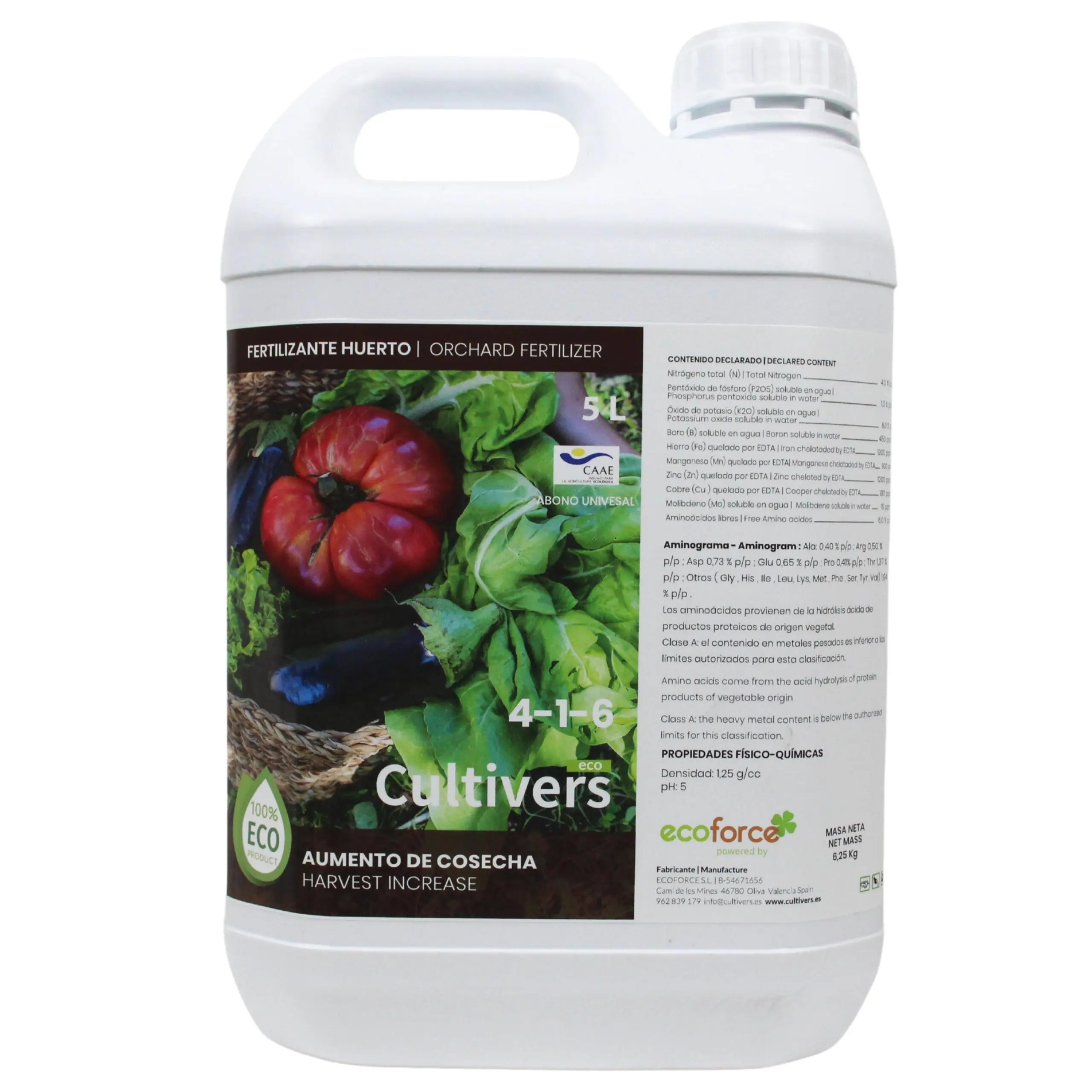 CULTIVERS Abono Frutales Líquido Ecológico 5 L
