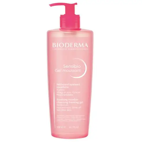 Bioderma Sensibio Gel Moussant Limpiador Facial Suave 500 ml, Hidrata y Calma la Piel Sensible