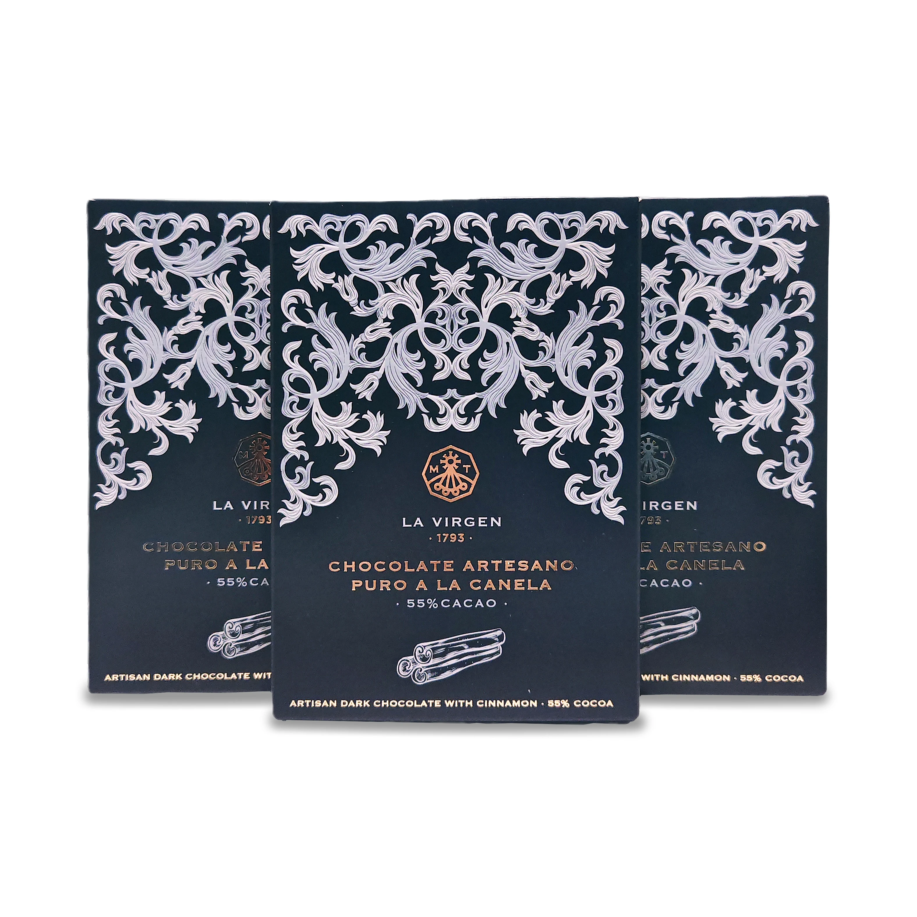 Chocolate artesano puro a la canela 55% cacao de Chocolates Marcos Tonda (Pack de 3 unidades de 100g)