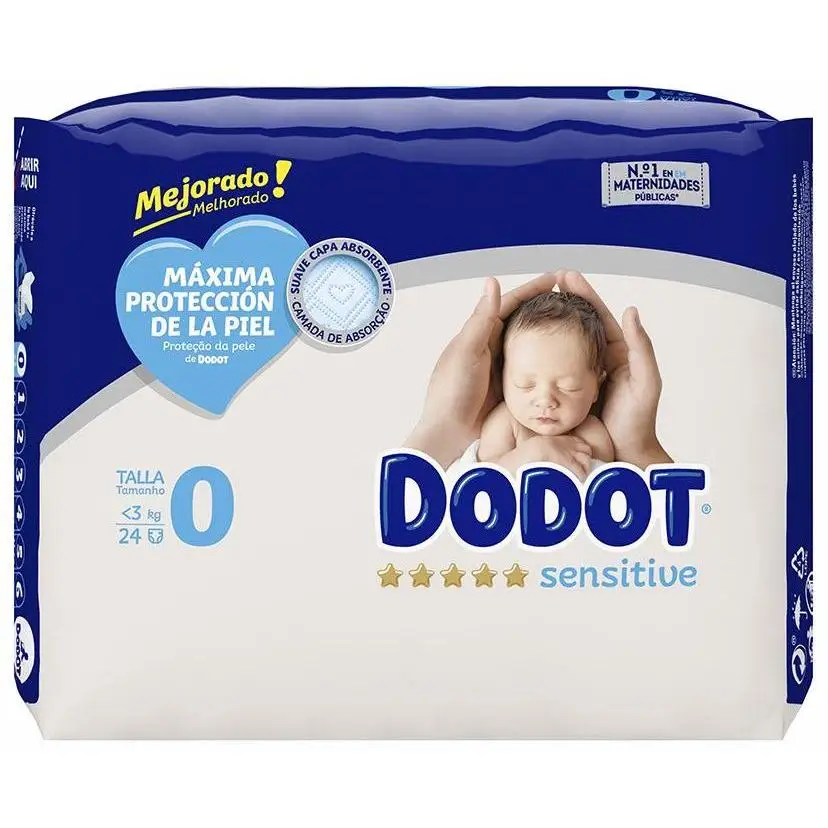 Dodot Sensitive Pañales Recien Nacido Talla 0 (24 Uds.)
