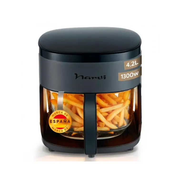 NARVI Freidora de aire, sin Aceite  con Capacidad de 4,2L , Potencia 1300W, Control Táctil  Multi Menú.   Temperatura Regulable 40-260°C , con Ventana visible de cristal . Ref. NF10