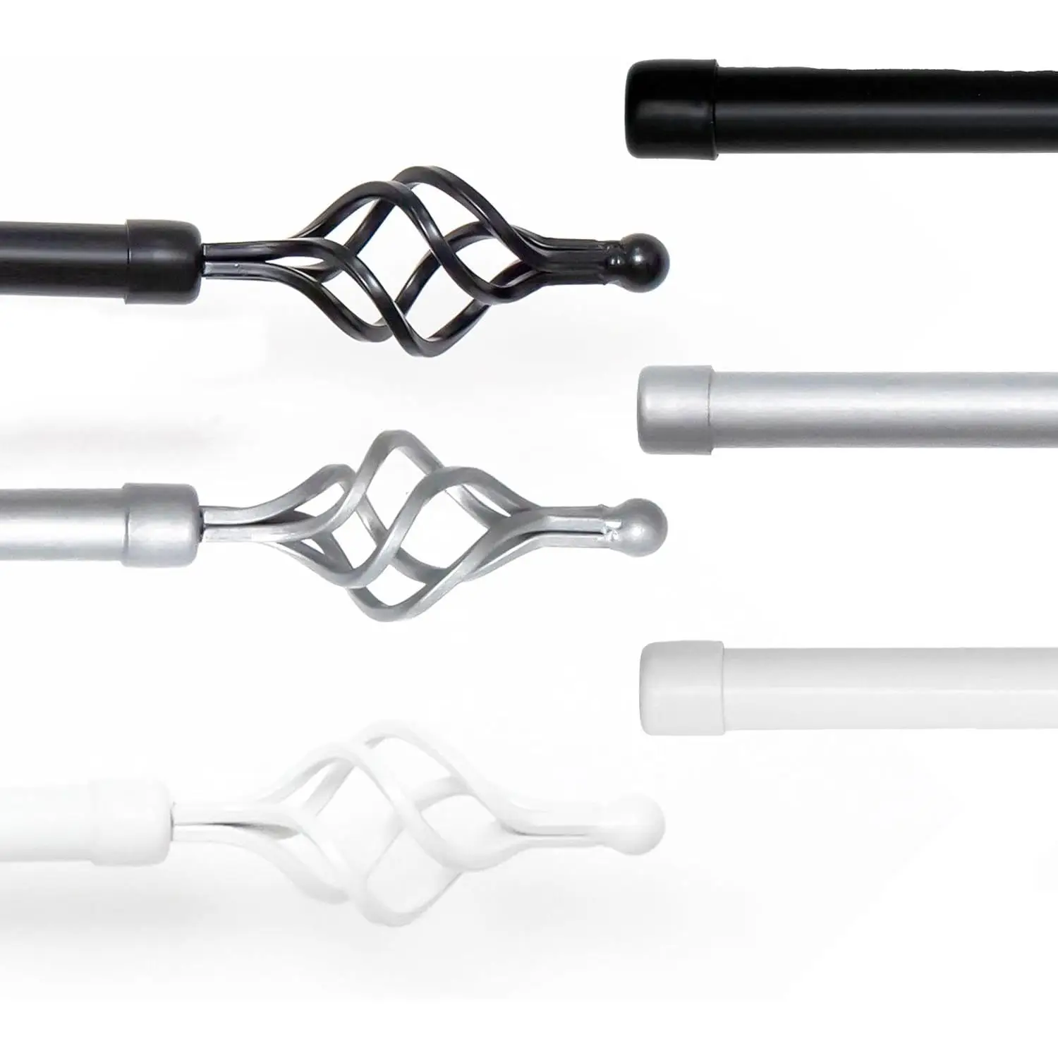 Barras de Cortina Doble 70-120cm/120-210cm/160-310cm, Barra de Cortina Extensible 16-19mm, con Terminales Forma Piña con Soportes, Barra de Cortina de Metal Ajustable para Sala de Estar