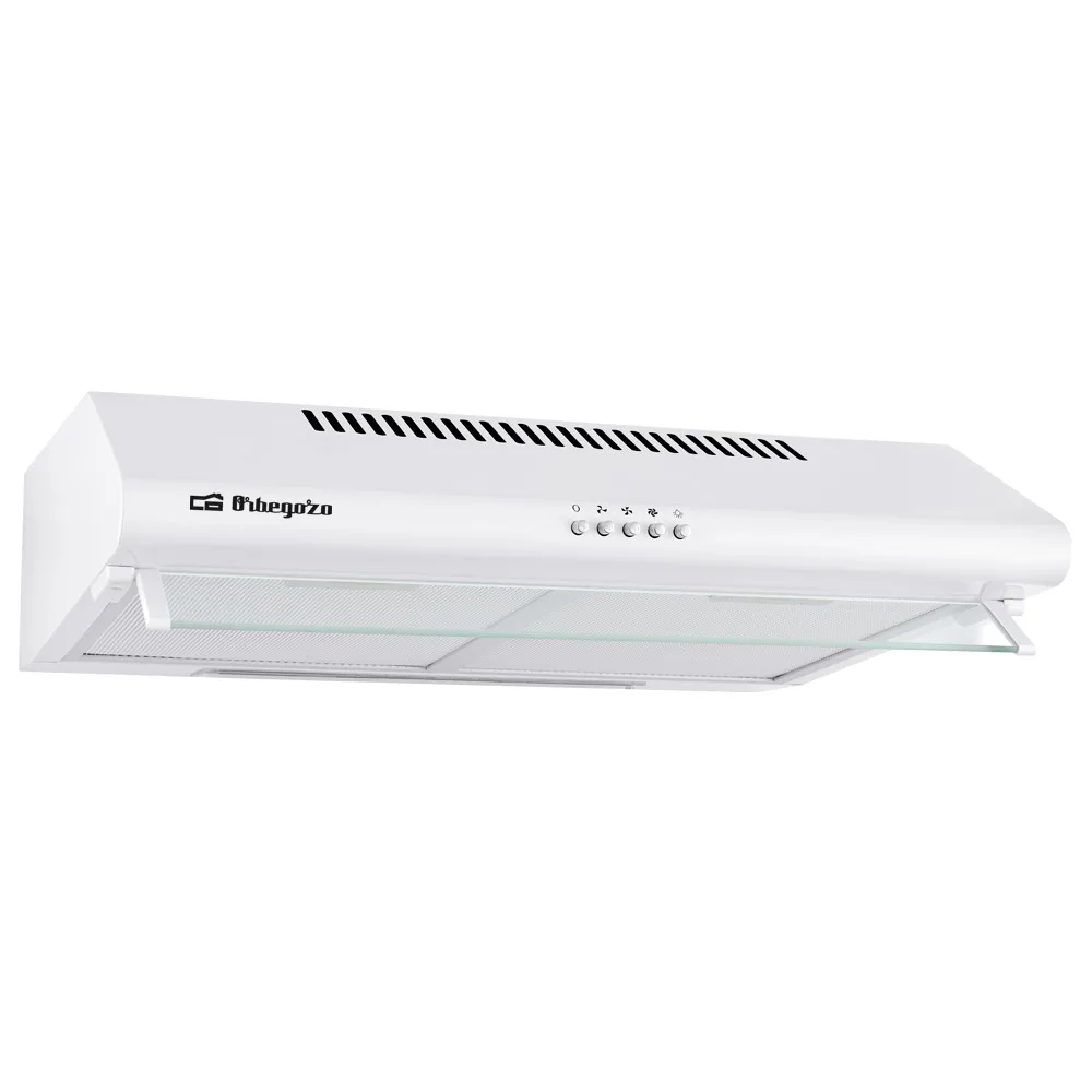 Campana standard Orbegozo 60 cm ST 07260 D BL, 3 niveles de potencia, 1 bombilla LED, 2 filtros aluminio desmontables, extracción 328,1 m3/h, clase energética C, 2 motores de 60 W