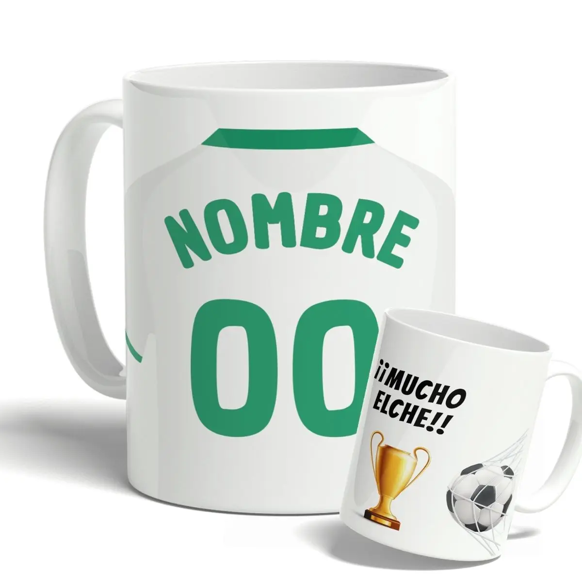 DEREGALOOS Taza de Fútbol Personalizada del Elche Club Fútbol para forofos y aficionados