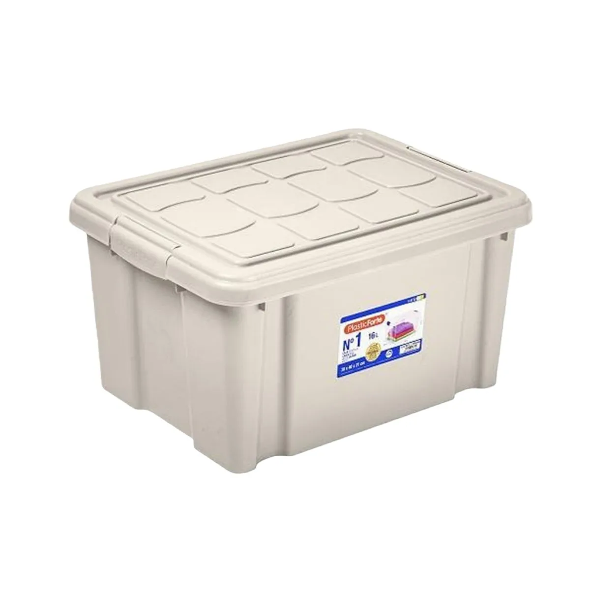 ZYLX SHOPPING - Caja de Almacenaje de Plástico 16 L con Tapa | Organizador Multiuso 30×40×21 cm para Hogar, Armario y Trastero