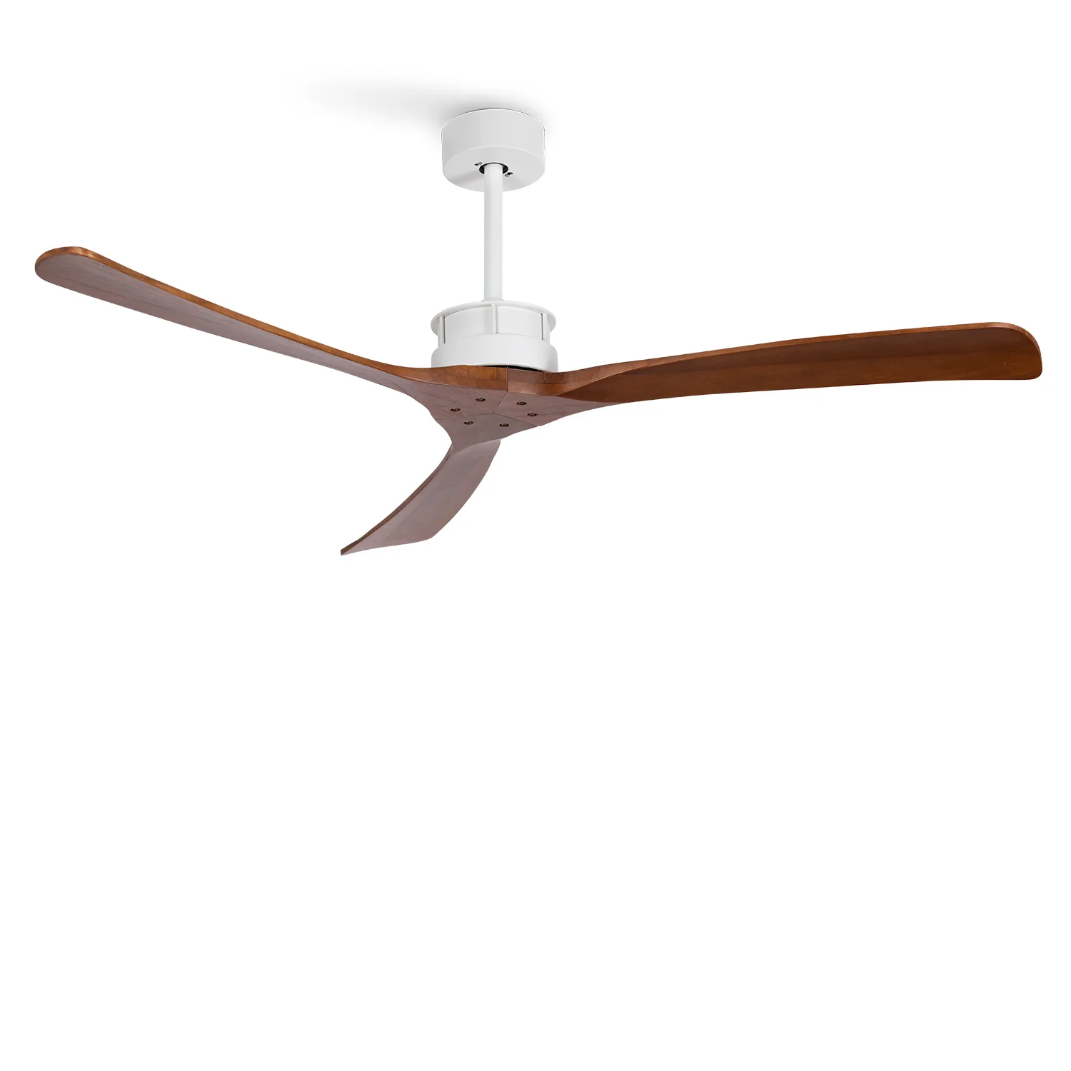 Create - silent 40w ceiling fan without light (ø152 cm), white motor, 100% wood blades - wind large