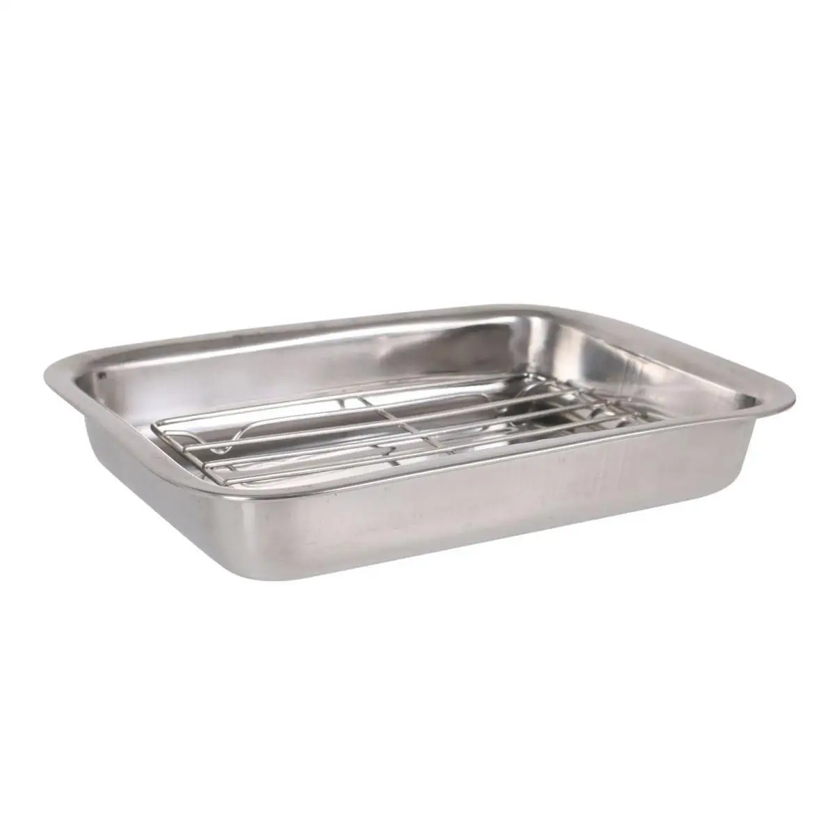 STARLEY- Bandejas c/grill de acero inoxidable quttin para horno, bandejas rectangular antiadherente