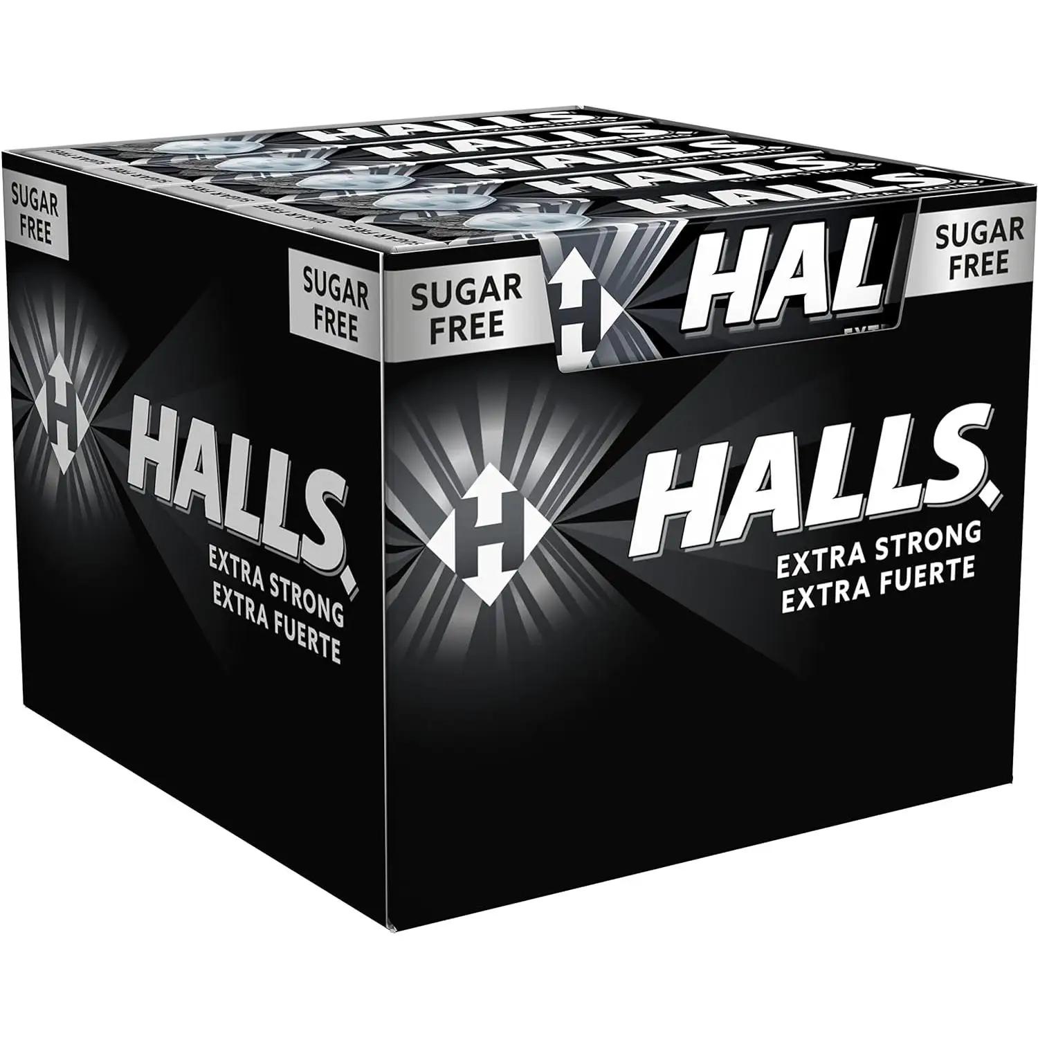 Halls Menta Fuerte - Caramelos Halls Menta Fuerte Sin Azucar - Caja 20 Paquetes de Caramelos Halls
