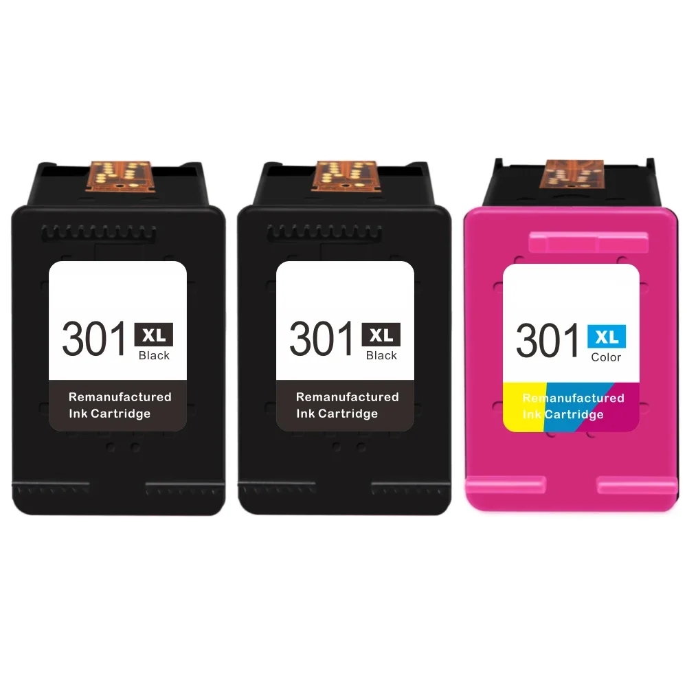Cartuchos de tinta 301XL Cartuchos de tinta para la impresora HP 301 XL 2Negros Y 1Color  para HP Deskjet 1000 1010 1050 1050A 1510 2050 2050A 2540 （2Negros Y 1Color ）