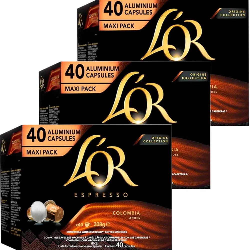 L'or colombia andes l'or origins collection 120 capsules maxi pack - colombian coffee - nespresso compatible - exceptional flavor