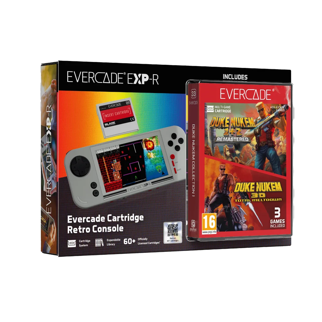 Consola Evercade EXP-R + Cartucho Duke Nukem Collection 1 - Nuevo precintado - PAL España