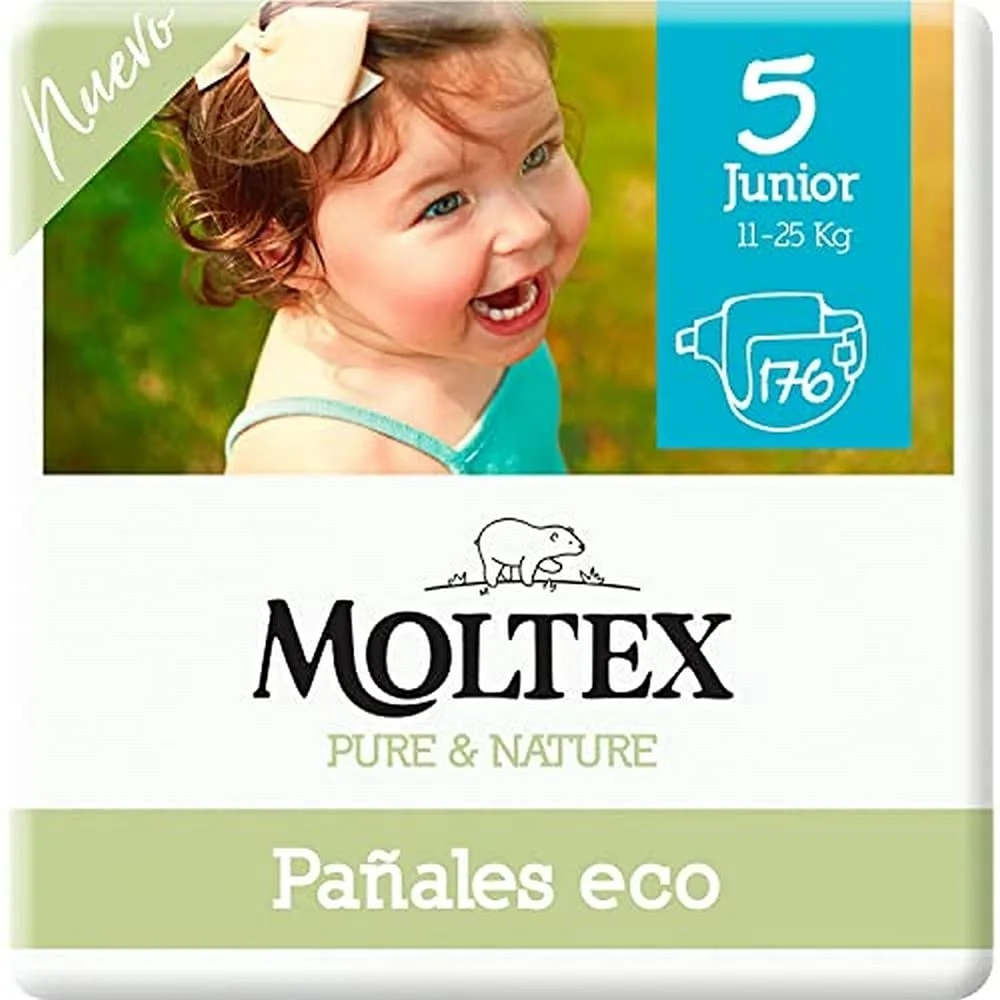PAÑAL MOLTEX PURE & NATURE TALLA 5 (13-18KG) 44 UDS