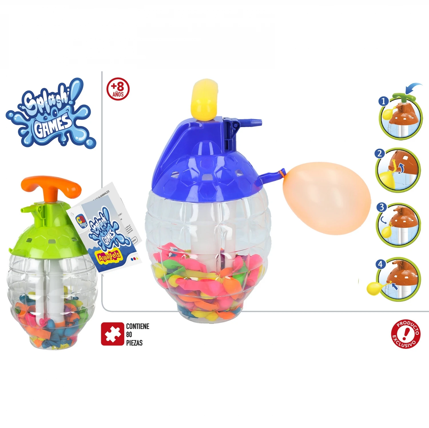 Gerimport Set de Botella+ 80 Globos de Agua con Autocierre