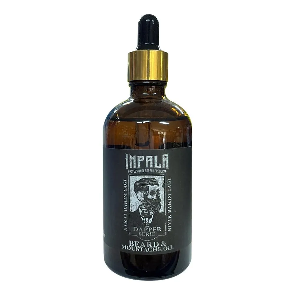 IMPALA - ACEITTE BARBA 100ML ARGAN DAPPER SERIE BEARD MOUSTACHE OIL, SUAVIZANTE Y NUTRITIVA PARA BARBA Suaviza Y Fortalece La Barba Y El Bigote - Aceite argan Hombre