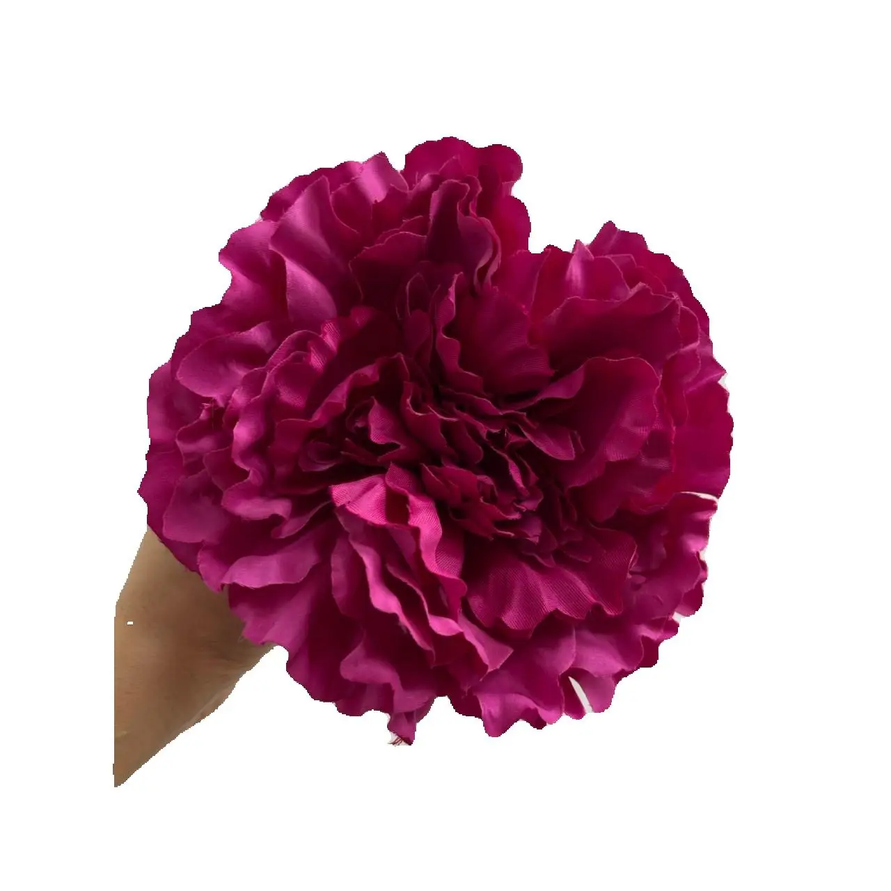 Peonía flamenca buganvilla grande para feria y romería, complemento de cabello, con medidas de 17cm de largo