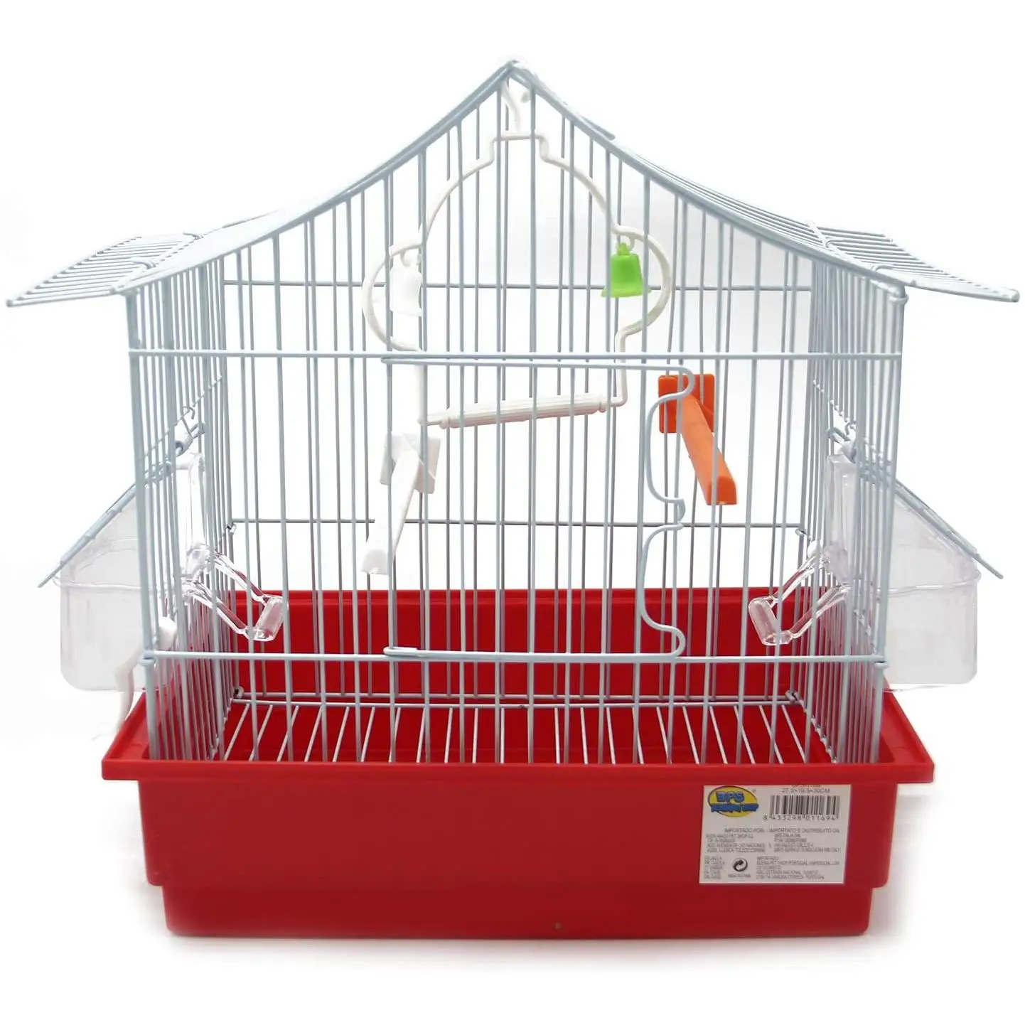 Bird Cage parakeet canaries with trough feeder skipped hangers for rest Color random Color 27.5x19.5x29 cm BPS-1169