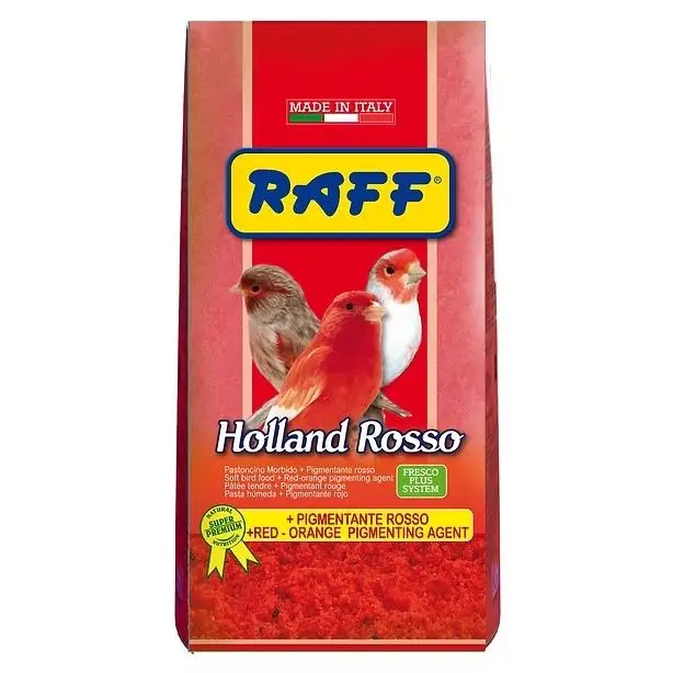Pasta de Cría RAFF HOLLAND ROSSO 1 kg, Fórmula Rica y Nutritiva con Alta Capacidad Pigmentante