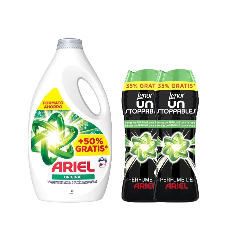 Ariel Original liquid detergent 42 washes or 84 washes: soap more effectively in cleaning for cold clothes and anti-odor action, illuminates the whites.