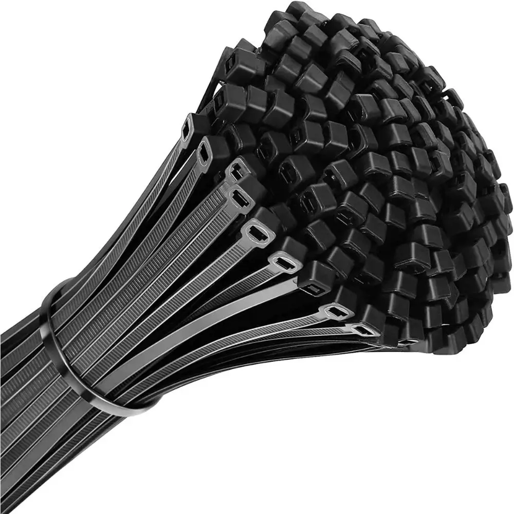 Bridas de Nylon Negras, Presillas de 300x4.8 mm, Sujecion para Cables Para Oficina, Hogar, Exteriores, Resistentes a los rayos UV, Longitud de 30cm