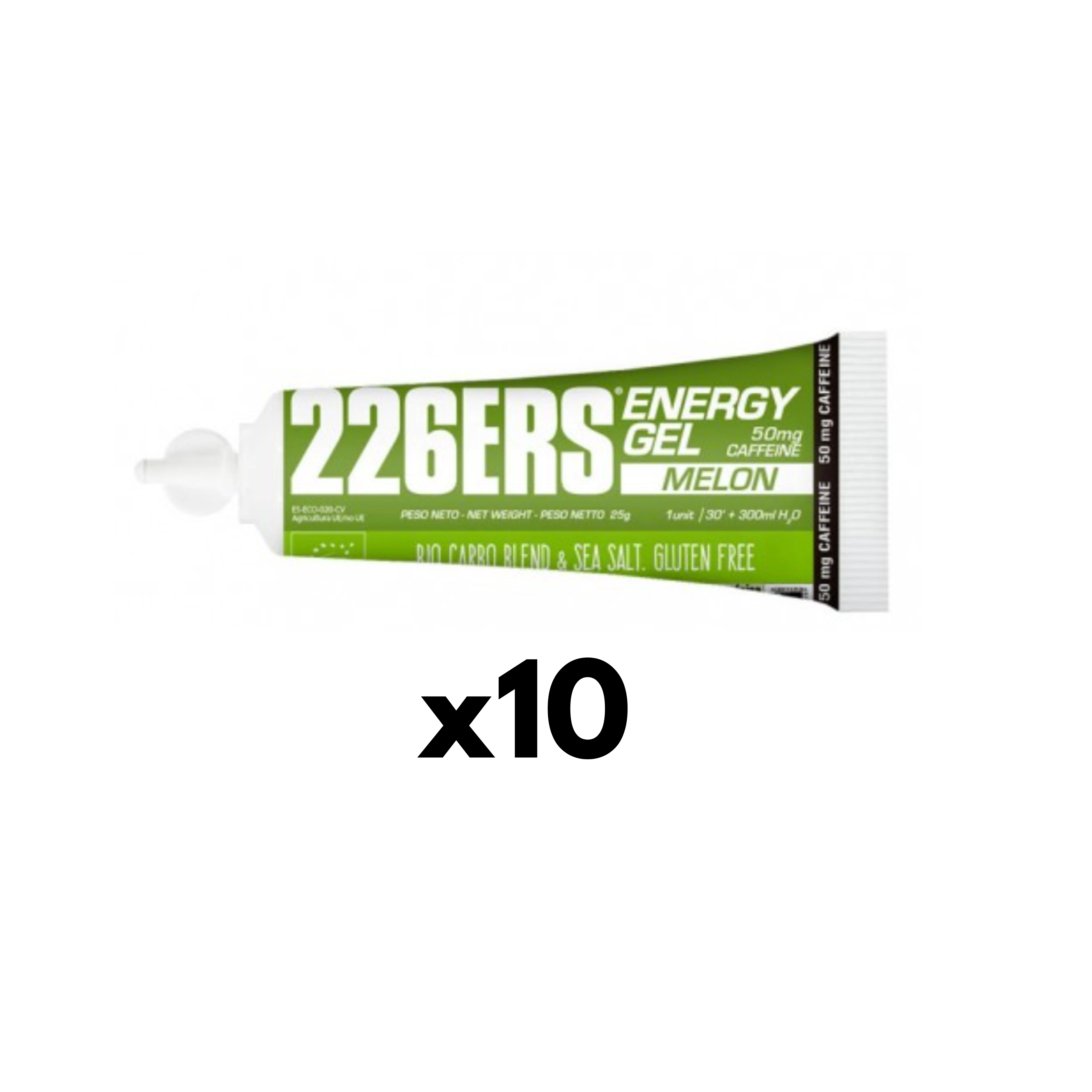 226ERS PACK 10 ENERGY GEL BIO MELÓN 50MG CAFEÍNA