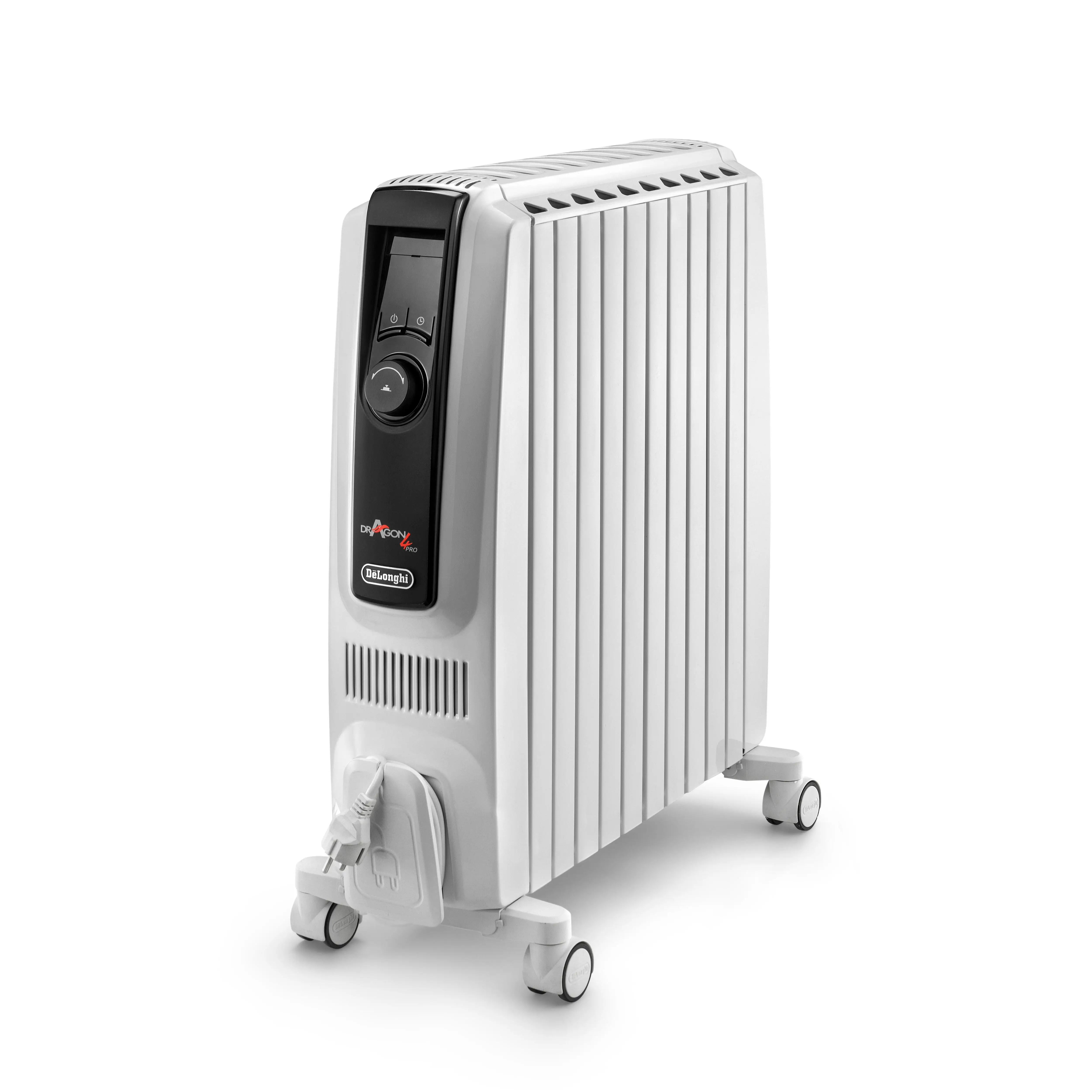 De’Longhi Radiador 2500 W, Termostato Digital, Temporizador Programable, Función ECO, con Ruedas